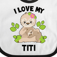 thumbnail image 4 of Inktastic Cute Sloth I Love My Titi with Green Leaves Boys or Girls Baby Bib, 4 of 4
