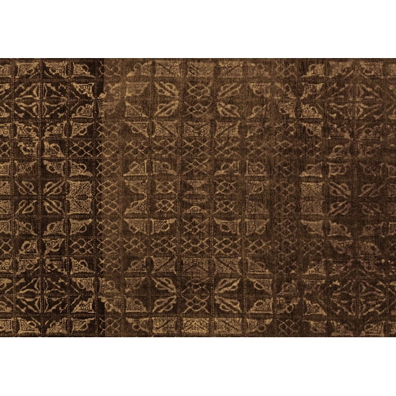 Ahgly Company Indoor Rectangle Abstract Orange Modern Area Rugs, 4' x 6'