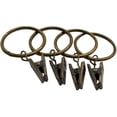 thumbnail image 4 of 36 Pack Rings Curtain Clips Strong Metal Decorative Drapery Window Curtain Ring with Clip Rustproof Vintage Compatible with up to 1 Inch Drapery Rod Bronze, 4 of 5