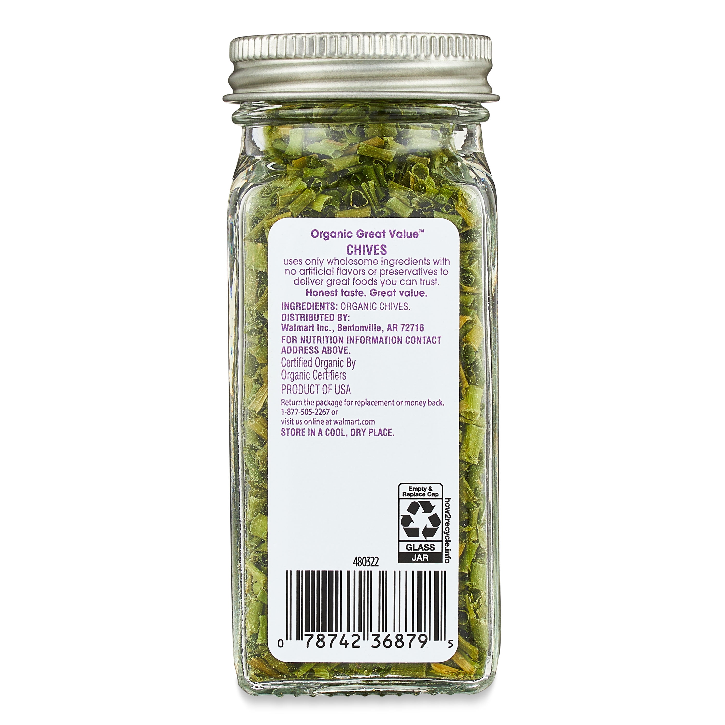 (3 pack) Great Value Organic Chives, 0.12 oz