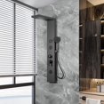 thumbnail image 1 of Kojooin Shower Panel Tower, Matte Black Bathroom Shower System with LED Temperature Display, Massage Jets and Handheld Shower, 1 of 8