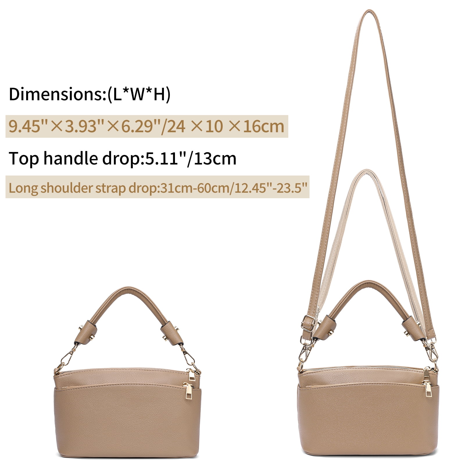 LOUEBICA Crossbody Bag for Women, Vegan Leather Top Handle Handbags Small Shoulder Purse