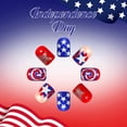 thumbnail image 6 of 4th Of July Independence Day French Tip Press-On Nails, Almond,Red White Blue, Short, 24 Count,A, 6 of 10