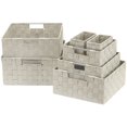 thumbnail image 1 of Sorbus Cesta de Almacenamiento Apilable de Tela Tejida Beige, Asas de Transporte Incorporadas, Juego de 7, 1 of 7
