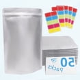 thumbnail image 3 of Thick Layer Heat Sealable Mylar Bags - 50 Pieces Aluminum Foil Flat Bottom Bags, 3 of 5