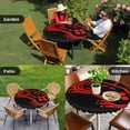 thumbnail image 4 of Red Game Controller Round Tablecloth for 36-44 Inch Tables,Fitted Table Cover with Elastic Edge,Modern Art Gaming Handheld Black Waterproof Outdoor Table Cloth Protector for Patio Garden Dinner, 4 of 9