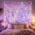 thumbnail image 2 of Unicorn Mane Tail With Pointed Horn Closed Sleepy, Mystical Fantasy for Space Lovers, Galaxy Room Decor, Christmas Gift, Tapestry Wall Hanging for Bedroom and Dorm, 2 of 7