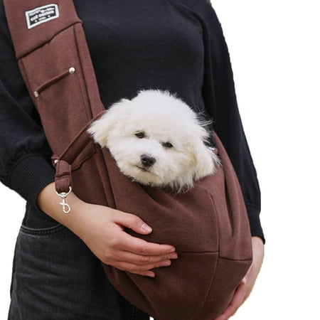 Tiberpet Small Dog Sling Carrier Puppy Carrier Sling Purse Carrying Bag to Wear Medium Cat Adjustable Crossbody for Pet Puppy Cat 25.6*11.8*31.5in