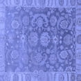 thumbnail image 1 of Ahgly Company Machine Washable Indoor Square Abstract Blue Modern Area Rugs, 4' Square, 1 of 4