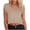 Khaki, variant on Women Crop Tops V Neck Cap Sleeve Loose Cropped Solid Color T Shirts Casual Summer Comfortable Basic Tees