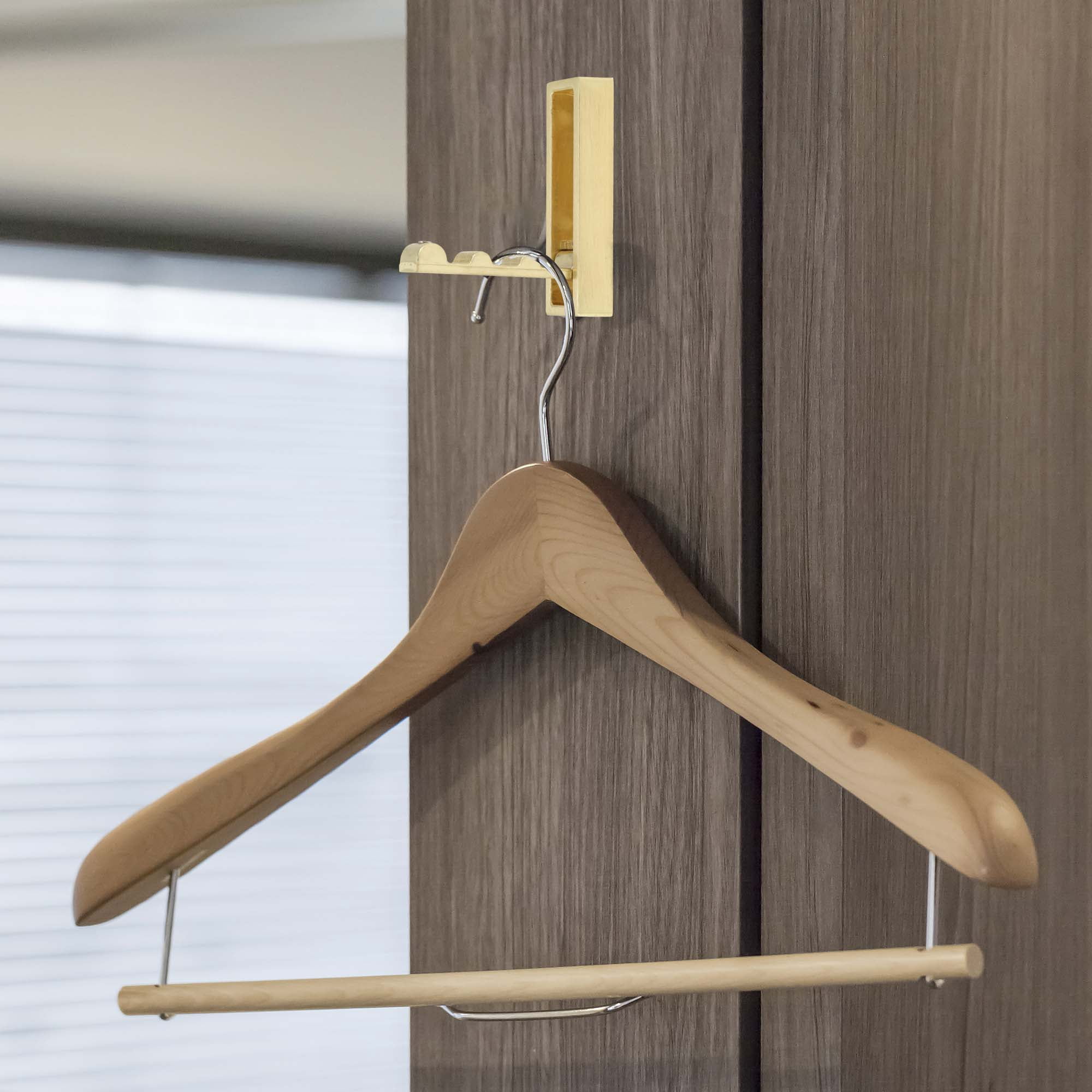 Unique Bargains Round Coat Hook Wall Mount Folding Hook Gold Tone 2.76"x0.79"x0.47"