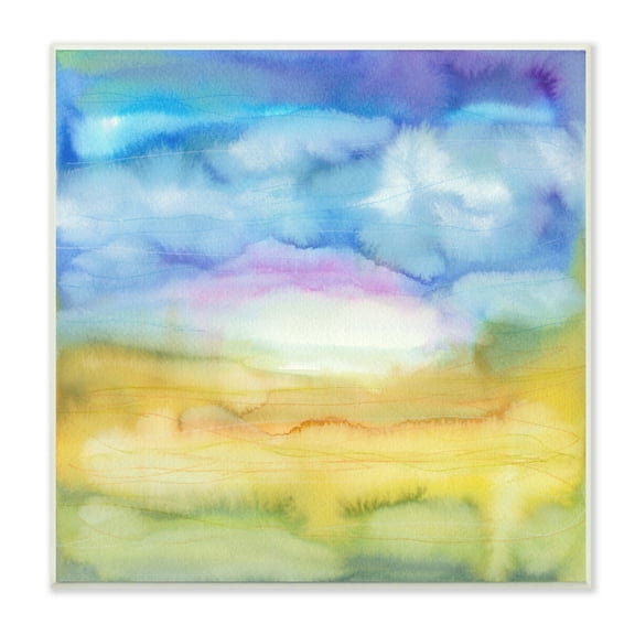 Stupell Industries Ombre Rainbow Abstract Landscape Watercolor Details Painting Unframed Art Print Wall Art, Design by Elvira Errico
