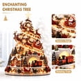 thumbnail image 4 of Illuminated Tabletop Christmas Tree Village Ornament Lighted Winter Town Scene with Sleigh Reindeer Train for Mantel Table Holiday Display, 4 of 8