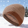 thumbnail image 2 of PureCasa Wool Cuff Beanie Hat, Unisex Warm Winter Caps Soft, Fleece Lined Breathable & Cozy Stretchy Knitted Cuffed Cap, 2 of 5