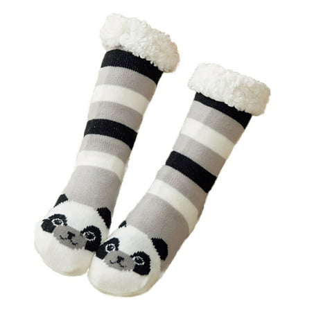 

Wrea 1 Pair Winter Thigh High Socks Thermal Cartoons Over Knee Long Sock Boots Hosiery Skiing Accessories for Outdoor