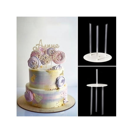 

Dragonus Multi-layer Cake Stands Support Frame Spacer Round Piling Bracket WIth Straws