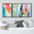 thumbnail image 3 of IDEA4WALL Framed Canvas Print Wall Art Set of 3 Colorful Abstract Prints Minimalist Rainbow Vividness Pastels Modern Wall Art Preppy Room Artwork Boho for Home Decor - Black 16"x24"x3, 3 of 5