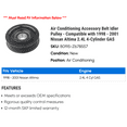 thumbnail image 2 of Air Conditioning Accessory Belt Idler Pulley - Compatible with 1998 - 2001 Nissan Altima 2.4L 4-Cylinder GAS 1999 2000, 2 of 2
