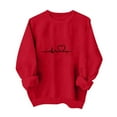 thumbnail image 6 of Enjoytime Valentine's Sweatshirt for Women Heart Printed Crewneck Long Sleeve Tops Cute Casual Pullover Sweatshirts Red L, 6 of 6