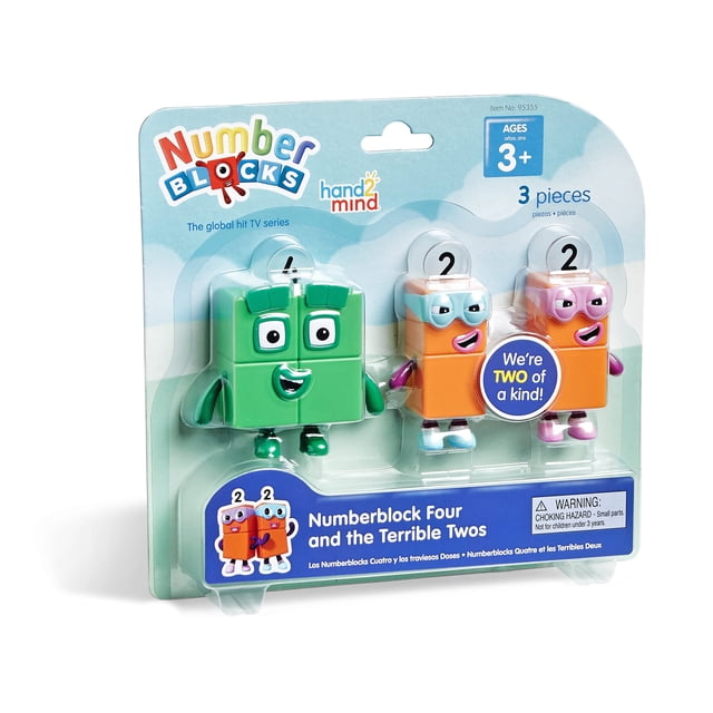 Set de figuras de acción hand2mind Numberblock Four con Terrible Twos