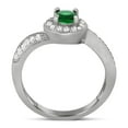 thumbnail image 3 of Antique Designer 1.75 Carat Green Emerald 6mm Round Cut Moissanite Diamond Engagement Ring for Her in 10k White Gold, 3 of 3