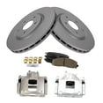 thumbnail image 2 of TRQ Front Brake Pad & Rotor Kit Brake Caliper Brake Pads Brake Rotor Ceramic Vented Premium G-Coated Fits Select 2012 Chrysler Town & Country Dodge Grand Caravan Ram C/V Volkswagen Routan, 2 of 6