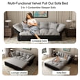 thumbnail image 4 of Firscook74.8" Gray Queen Sleep Sofa,3 In 1 Convertible Couch Bed with Storage, Perfect for Living Rooms,Gray, 4 of 8