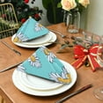 thumbnail image 3 of Coolnut Set of 6 Daisy Flower Satin Napkin Square 20 Inches Table Napkins Soft Smooth Decorative Napkins for Wedding Banquet Party Decoration, 3 of 6