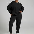 thumbnail image 2 of ShomPort Women Casual 2 Piece Outfit Plus Size Lounge Sets Long Sleeve Sweatsuits & Sweatpants Tracksuit Sets, 2 of 7
