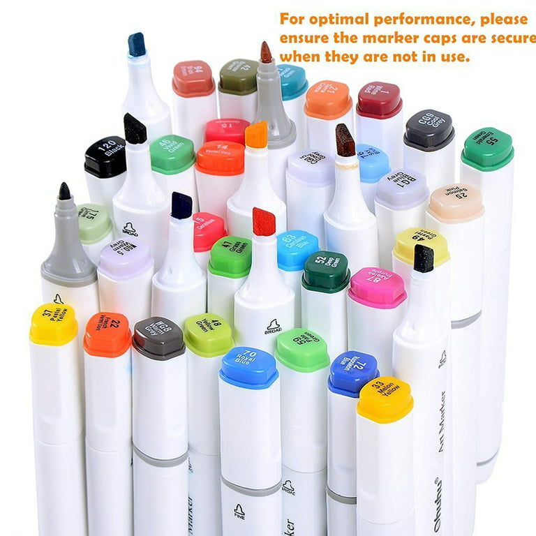 Ohuhu 80 Colors Dual Tips Permanent Marker Pens Art Markers Highlighters with