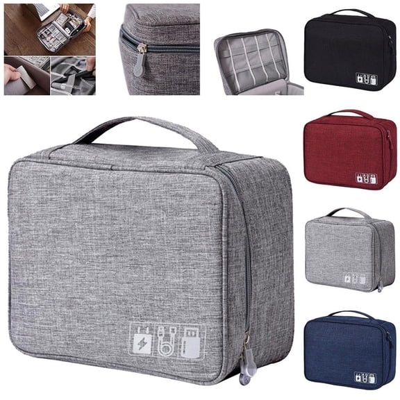 Electronic Accessories Cable Organizer Bag, Travel USB Charger Storage Case, Electronic Accessory Storage Bag, Lightweight and Durables, Used for Daily Organization and Carrying Out(Blue)