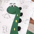 thumbnail image 4 of Toddler Baby Boy Clothes Summer Outfits 2-Piece Animal Print Short Sleeve T-Shirt & Elastic Waist Shorts, Boys Clothing Set 9-12 Months, 4 of 9