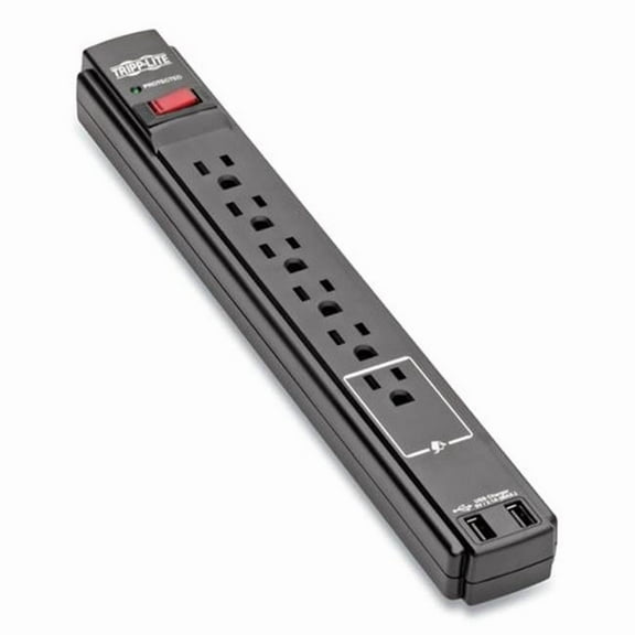 Tripplite TLP606USBB 2 USB 6 Outlet Protect It Surge Protector, Black