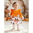 thumbnail image 5 of Miaouyo Infant Baby Girls 2Pcs Thanksgiving Fall Outfits 0 3 6 9 12 18 Months Turkey Print Skirt Romper with Headband, 5 of 8