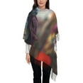 thumbnail image 4 of Cauagu Skeleton Cool Street Fashion Print Women Wrap Shawl tassels Scarves Retro Scarf 77.6"X28.3", 4 of 8