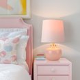 thumbnail image 6 of 15" Hand-Blown Glass Table Lamp Set, Blush Pink Velvet Shade, Pink Glass Base, Small Accent Lamp For Girls Bedroom Nightstand, Living Room, Kitchen Counter(Bulb Not Included), 6 of 7