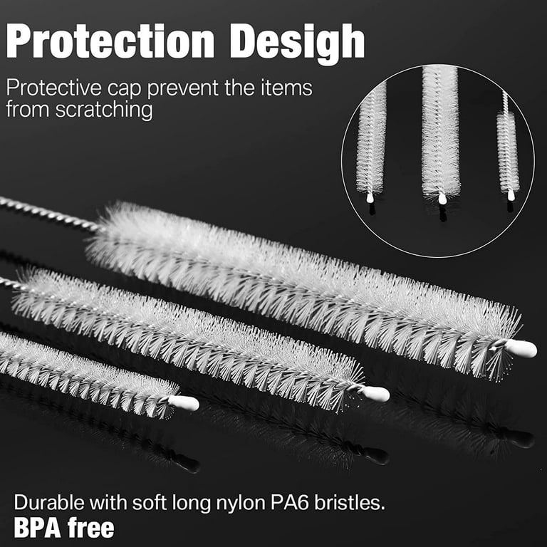 Drinking Straw Cleaner Brush Kit, 3 Size Extra Long Pipe Cleaner, Stainless  Steel Straw Brush, Metal Straw Cleaning Brushes for Tumbler Water Bottle
