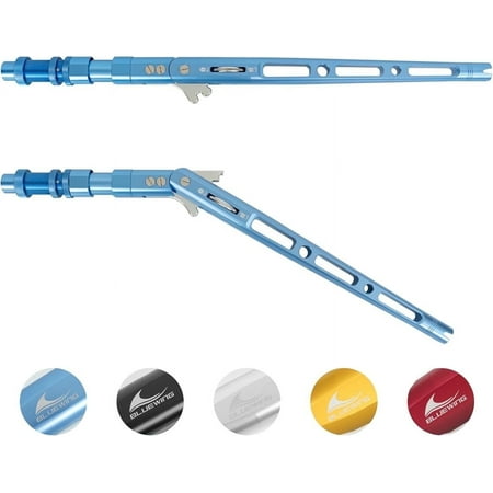 BLUEWING Adjustable Bent Rod Butt Heavy Duty Aluminum Alloy Rod Butt with Adjustable Angles at 0° 30° and 60° for Offshore Fishing Up to 800lb Test #4 Long Blue