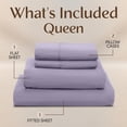thumbnail image 3 of 4 Piece Queen Deep Pocket Bed Sheet Set, 16 Inches, Premium Microfiber Sheets - Lavender, 3 of 8