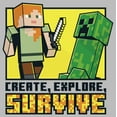 thumbnail image 2 of Men's Minecraft Create Explore Survive  Graphic Tee Athletic Heather Medium, 2 of 3