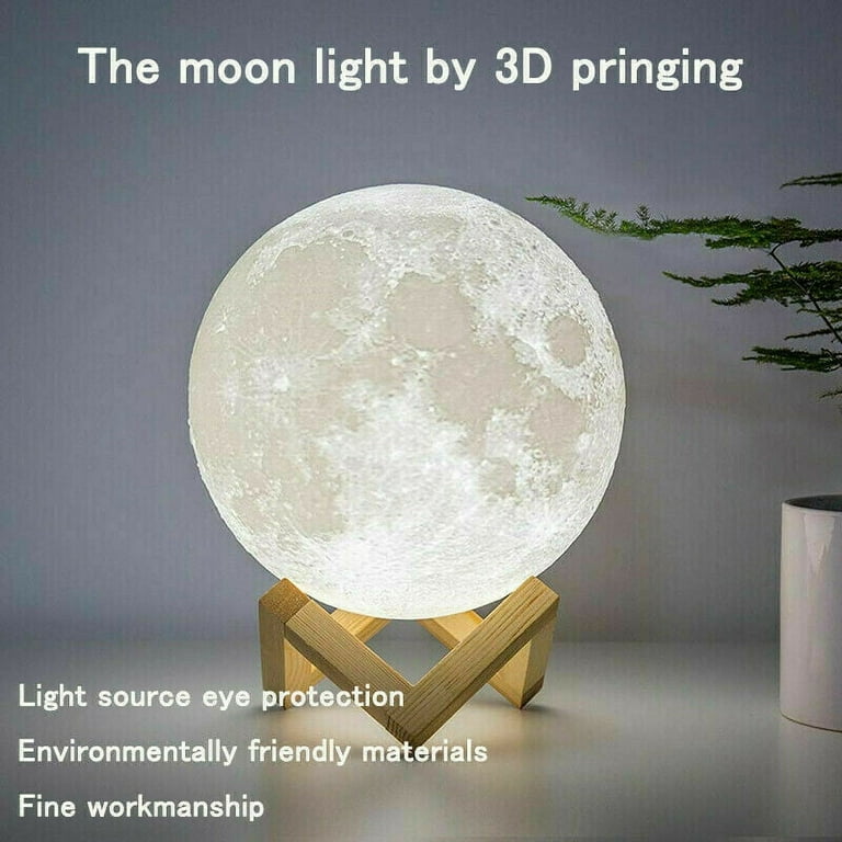 LED 3D Mond Lampe 🌜 Nacht-Licht Dimmbar Touch Sensor Moon Light