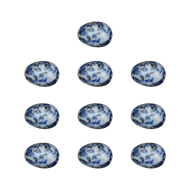Mini Huevos de Pájaro de Ágata Cristalina de 20 Mm (Juego de 10 Unidades) | Piedras Naturales Pulidas para Huevos de Pascua | Pequeños Cristales Curativos Decorativos de 2 Cm | Incluye Bolsa de Regal