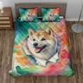 thumbnail image 2 of Funny Watercolor Adorable Shiba Inu Peeking Through Torn Paper Effect Quilt Bedding Set Shibas Dog Lovers Gifts Idea 1 Blanket Bed Cover 2 Pillowcases - 00026, 2 of 5