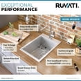 thumbnail image 6 of Ruvati 15 x 20 inch Drop-in Topmount Bar Prep Sink 16 Gauge Single Bowl, 6 of 9