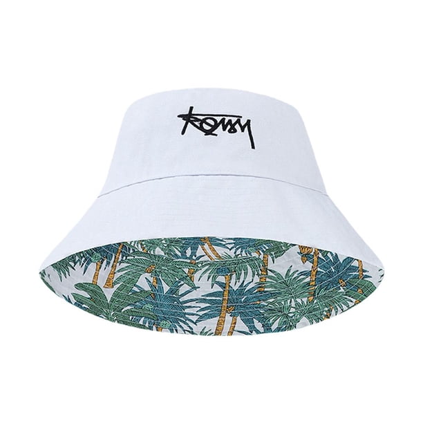 EZLIFE Sombrero de pescador de ala ancha con estampado de moda para mujer y hombre, bordado coreano para exteriores C69C A4Q8