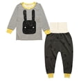 thumbnail image 2 of Conjunto De Pijama De Manga Larga Para Bebé, 2 Uds., 80 Rayas Grises SM SunniMix ropa de dormir recién nacido, 2 of 8
