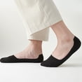 thumbnail image 6 of 5 Pairs Ice Silk No-Show Socks for Men, Ultra-Thin Breathable Liners with Cotton Sole & Non-Slip Grip for Summer Loafers & Sneakers Black, 6 of 6