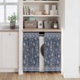 thumbnail image 6 of Navy Blue Floral Kitchen Curtain for Berdoom Living Room Cafe 45 Inch Length, Ethnic Tribe Abstract Art Flowers Tiers Curtains Light Filtering Drapes Rod Pocket Window Treatment 2 Panels 52"Wx45"L, 6 of 8