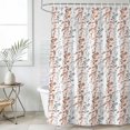 thumbnail image 2 of 66x72 Inch Shower Curtains for Bathroom, Orange Grey Botanical Fabric Bath Curtain Decor, Spring Floral Summer Farmhouse Waterproof Restroom Curtains Shower Set Accessories with 12 Hooks 66 Inch, 2 of 7