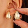 thumbnail image 2 of Fashionable long diamond-encrusted tassel ear hooks niche design geometric C-shaped earrings without pierced ears. Couple jewelry Valentine's Day gift, 2 of 5